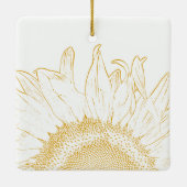 Yellow Sunflower Graphic Wedding Keramisch Ornament (Achterkant)