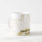 Yellow Sunflower Graphic Wedding Koffiemok (Voorkant links)