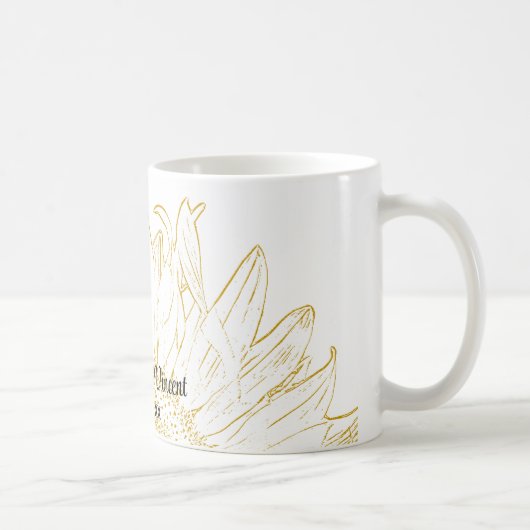 Yellow Sunflower Graphic Wedding Koffiemok (Rechts)