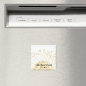 Yellow Sunflower Graphic Wedding Magneet (Insitu (Vaatwasser))