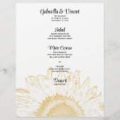 Yellow Sunflower Graphic Wedding Menu (Voorkant)
