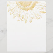 Yellow Sunflower Graphic Wedding Menu (Achterkant)