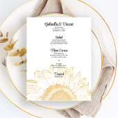 Yellow Sunflower Graphic Wedding Menu