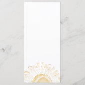 Yellow Sunflower Graphic Wedding Menu (Achterkant)