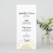 Yellow Sunflower Graphic Wedding Menu (Staand voorkant)