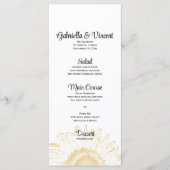 Yellow Sunflower Graphic Wedding Menu (Voorkant)