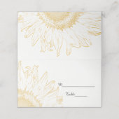 Yellow Sunflower Graphic Wedding Plaatskaartje (Buitenkant ongevouwen)