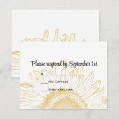Yellow Sunflower Graphic Wedding RSVP Kaart (Voorkant / Achterkant)