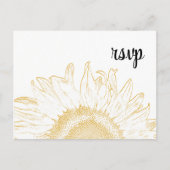 Yellow Sunflower Graphic Wedding RSVP Response Uitnodiging Briefkaart (Voorkant)
