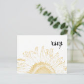 Yellow Sunflower Graphic Wedding RSVP Response Uitnodiging Briefkaart (Staand voorkant)