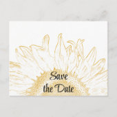 Yellow Sunflower Graphic Wedding Save the Date Aankondigingskaart (Voorkant)