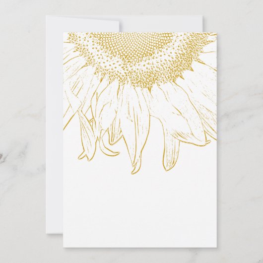 Yellow Sunflower Graphic Wedding Save the Date Kaart (Achterkant)