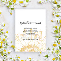Yellow Sunflower Graphic Wedding Save the Date