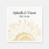Yellow Sunflower Graphic Wedding Servet (Voorkant)