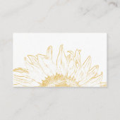 Yellow Sunflower Graphic Wedding Website Kaart (Achterkant)