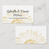 Yellow Sunflower Graphic Wedding Website Kaart (Voorkant / Achterkant)