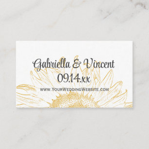 Yellow Sunflower Graphic Wedding Website Kaart
