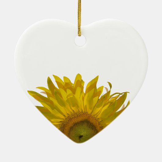Yellow Sunflower Keramisch Ornament (Achterkant)