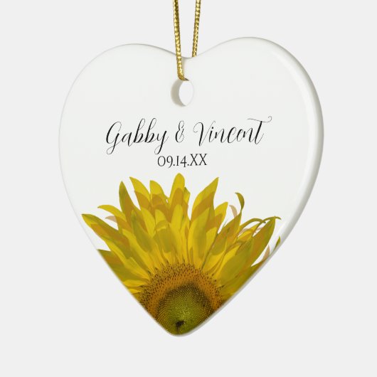 Yellow Sunflower Keramisch Ornament (Links)