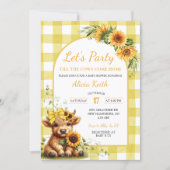 Yellow Sunflower Let's Party Baby Shower Invitatio Kaart (Voorkant)