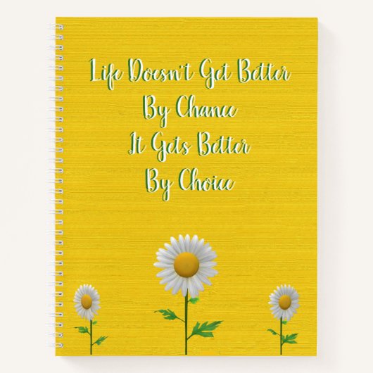  Yellow Sunflower Life Quote Writer Notitieboek (Voorkant)