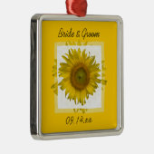 Yellow Sunflower Metalen Ornament (Rechts)