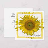 Yellow Sunflower Moederdag Brunch Kaart (Voorkant / Achterkant)