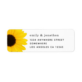 Yellow Sunflower Names Return Address Label