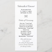 Yellow Sunflower on White Wedding Programme Programmakaart (Achterkant)