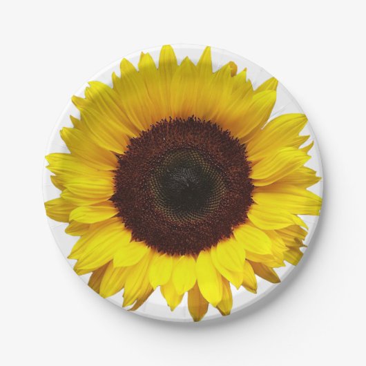 Yellow Sunflower Paper Picnic Party Birthday Bord (Voorkant)