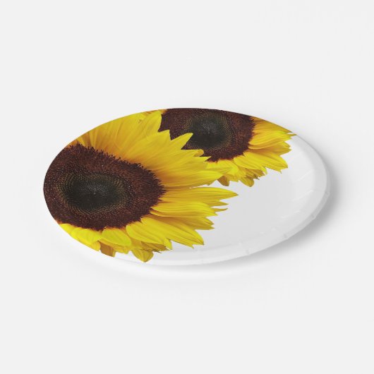 Yellow Sunflower Paper Picnic Party Birthday Bord (Gekanteld)