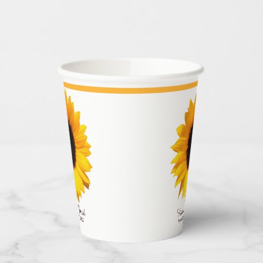 Yellow Sunflower Papieren Bekers (Links)