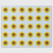 Yellow Sunflower Pattern Country Birthday Cadeaupapier (Vlak)