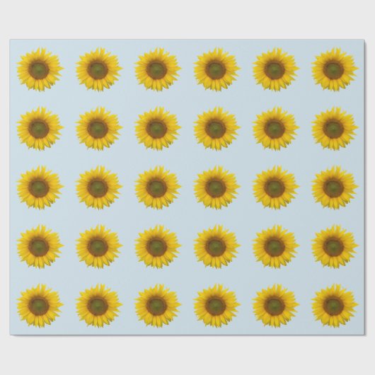 Yellow Sunflower Pattern Country Birthday Cadeaupapier (Vlak)