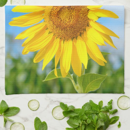 Yellow Sunflower Persoonlijke benaming Theedoek (Gevouwen)