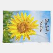 Yellow Sunflower Persoonlijke benaming Theedoek (Horizontaal)