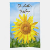 Yellow Sunflower Persoonlijke benaming Theedoek (Verticaal)
