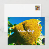 Yellow Sunflower Photo Sun Day Quote Script Briefkaart (Voorkant / Achterkant)
