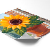 Yellow Sunflower Pot Floral Watercolor Art Poster (Hoek)