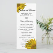 Yellow Sunflower Programmakaart (Staand voorkant)