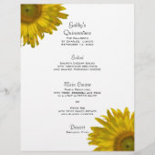 Yellow Sunflower Quinceanera Menu (Voorkant)