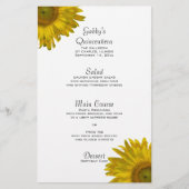 Yellow Sunflower Quinceanera Menu (Voorkant)