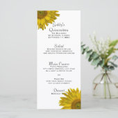 Yellow Sunflower Quinceañera Menu (Staand voorkant)