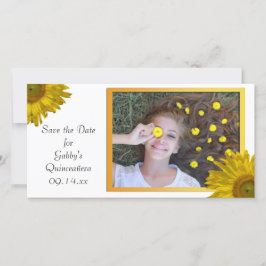 Yellow Sunflower Quinceanera Save the Date