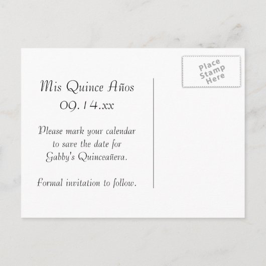 Yellow Sunflower Quinceanera Save the Date Aankondigingskaart (Achterkant)