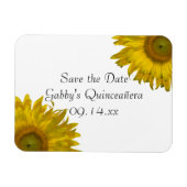 Yellow Sunflower Quinceanera Save the Date Magneet (Horizontaal)