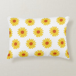 Yellow Sunflower  Retro Y2K-patroon Accent Kussen