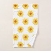 Yellow Sunflower Retro Y2K-patroon Bad Handdoek (Handdoek)