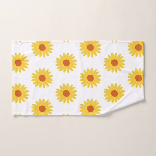 Yellow Sunflower Retro Y2K-patroon Bad Handdoek (Handdoek)