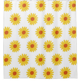 Yellow Sunflower  Retro Y2K-patroon Douchegordijn